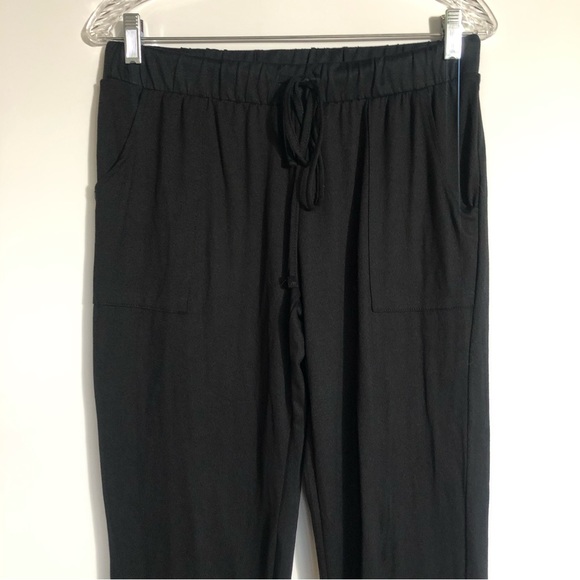 Lucky Brand Black Lounge Pants Womens Size S Drawstring Waist Pockets Knit Pjs - Picture 3 of 9